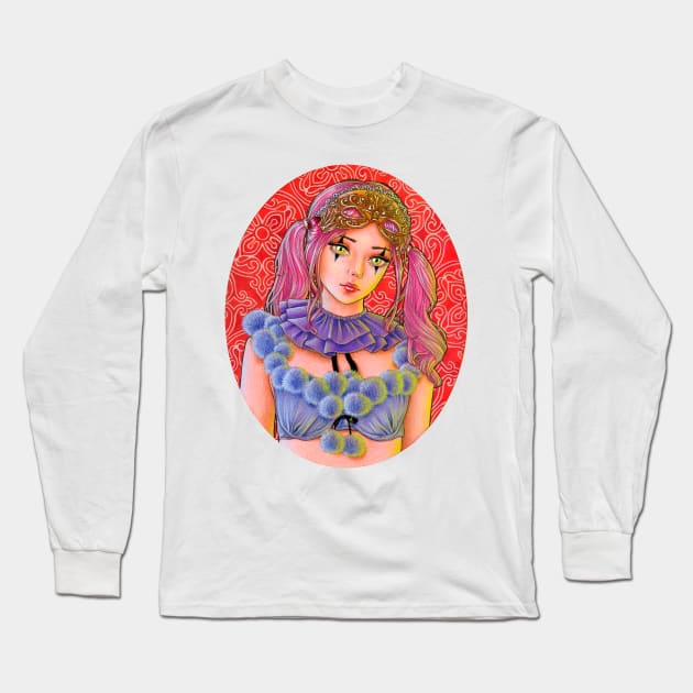 Behind The Smile Long Sleeve T-Shirt by MJWilliamArt